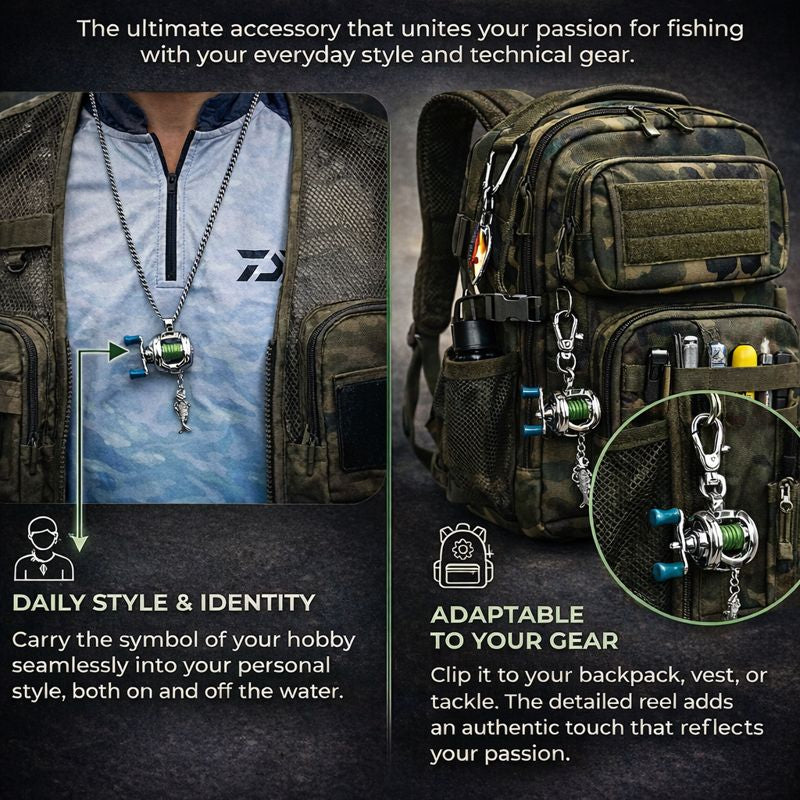 Reelix Fishing Reel Necklace